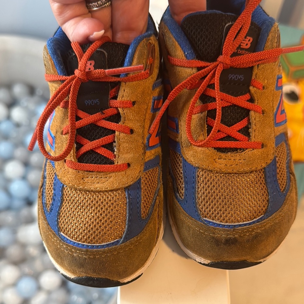 New Balance Kids' Blue and Brown Sneakers - Picture 2 of 7